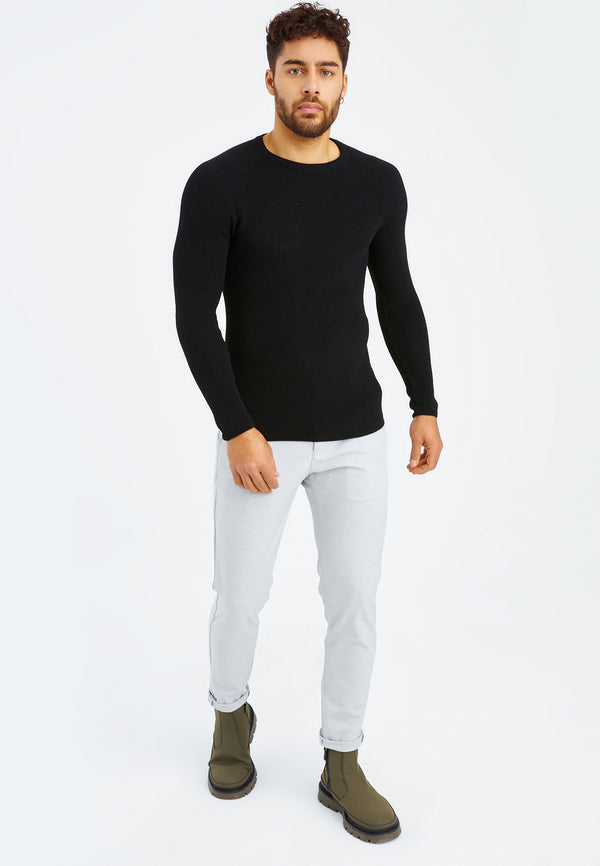 Leif Nelson Strickpullover Feinstrick Rundhals Letzte 3 Tage