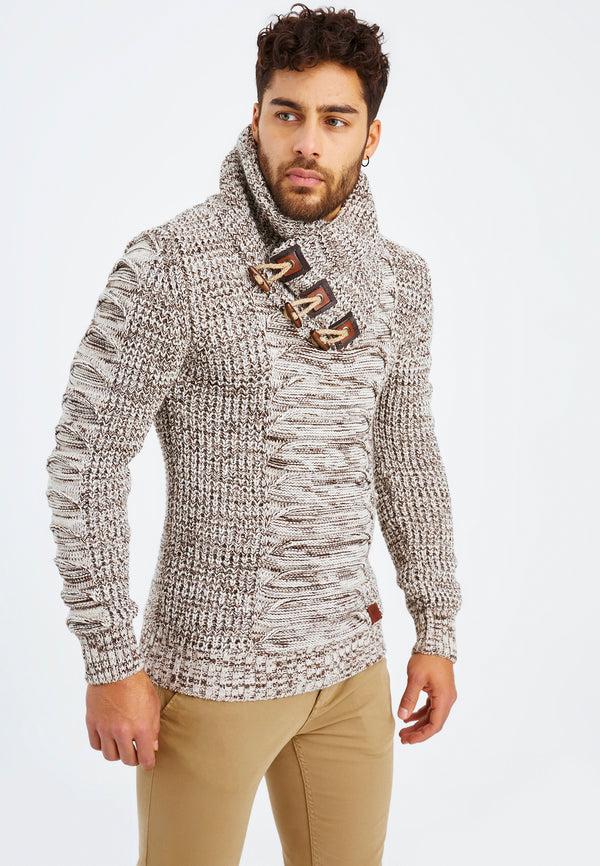 Leif Nelson Strickpullover Grobstrick mit Schalkragen Vierteljährliche Förderung