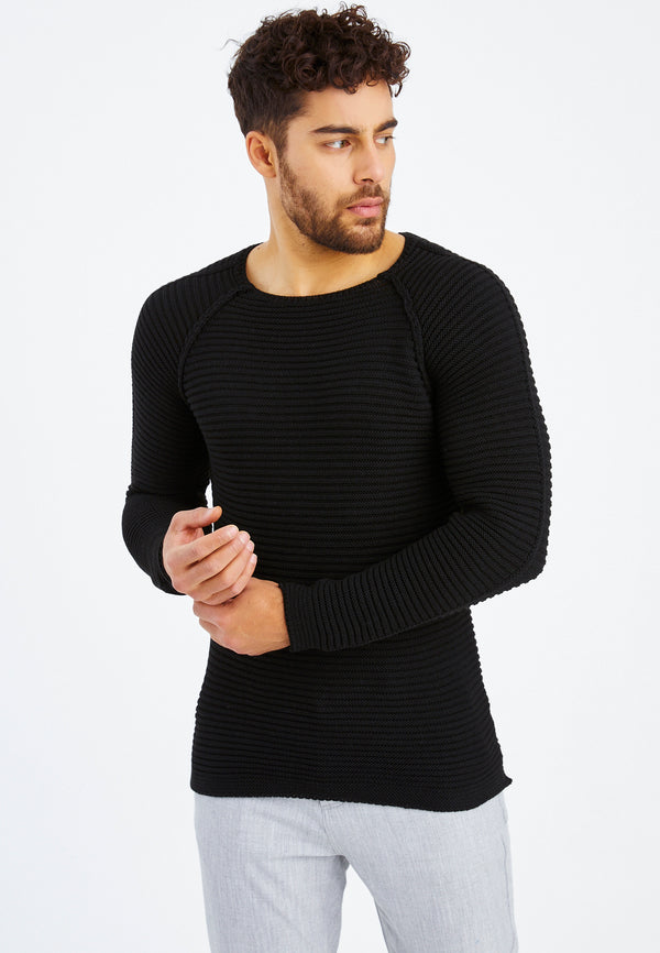 Leif Nelson Strickpullover Grobstrick Rundhals Super Rabatt