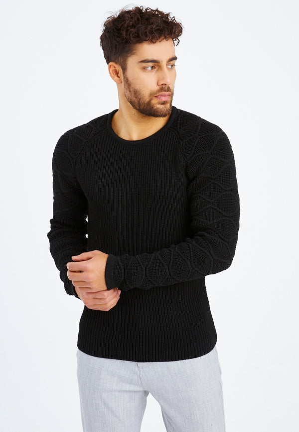 Leif Nelson Strickpullover Grobstrick Rundhals Riesige Rabatte