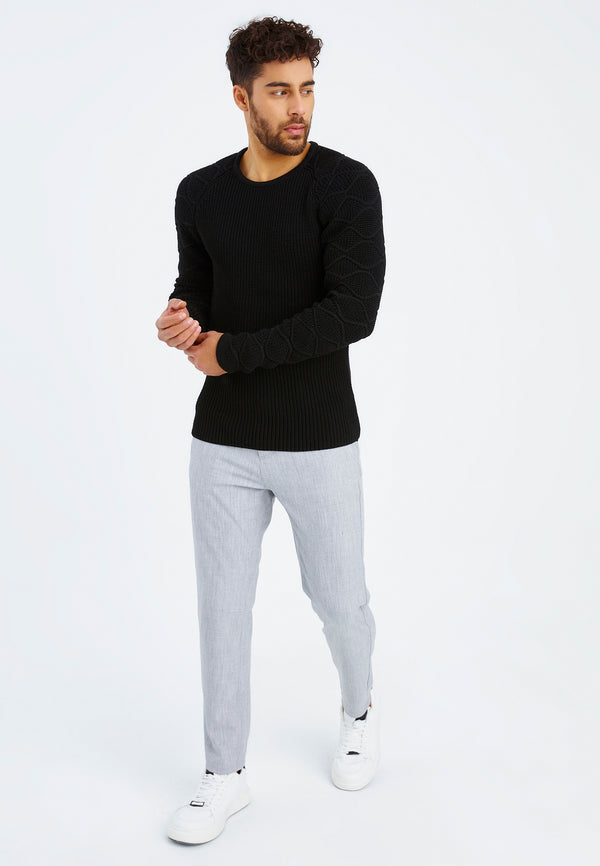 Leif Nelson Strickpullover Grobstrick Rundhals Riesige Rabatte