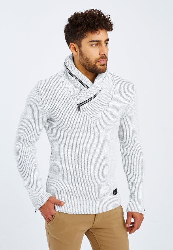 Leif Nelson Strickpullover Grobstrick Schalkragen Clearance-Verkauf