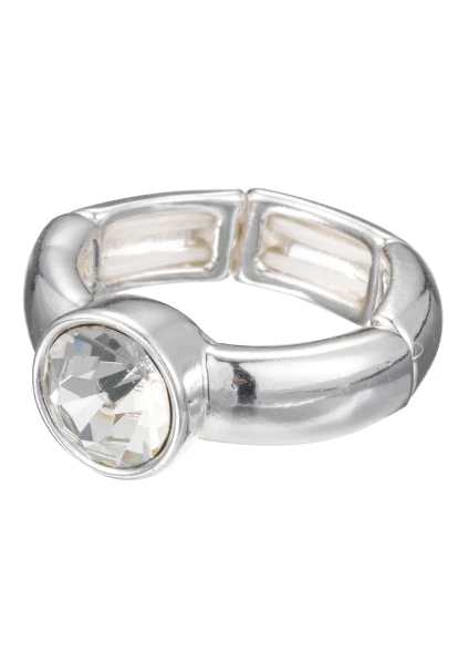 Leslii Ring silber mit rundem Kristall Bis zu 55% Rabatt