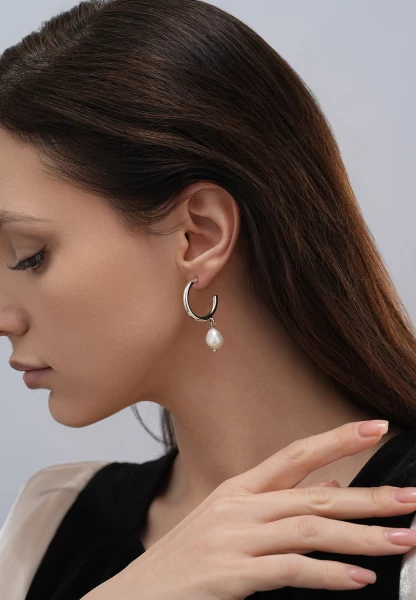 Leslii Creolen Pearls Silber Bis zu 50% Rabatt