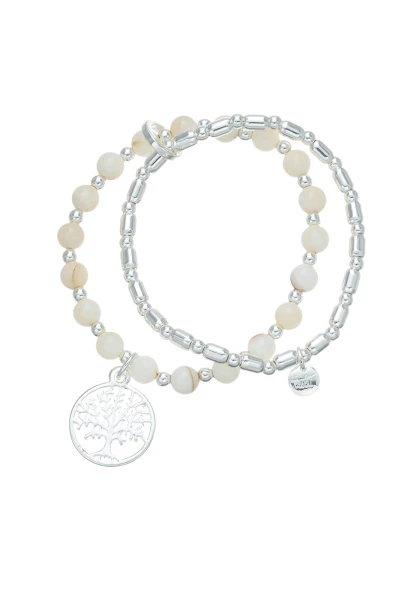 Leslii Armband Lebensbaum Kugeln Silber Sonderangebote