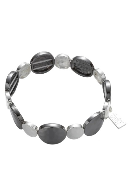 Leslii Armband Round Look in Silber Schwarz Neueste Stile
