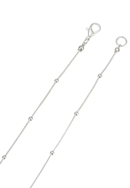 Leslii Lange Halskette Glasstein Silber Weiß Begrenzt auf 3 Tage