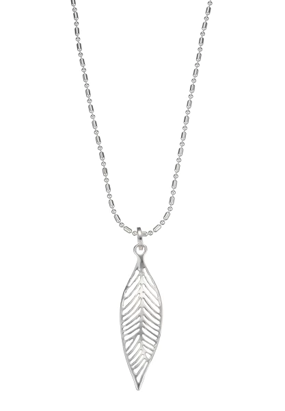 Leslii Lange Halskette Blatt Silber zollfrei