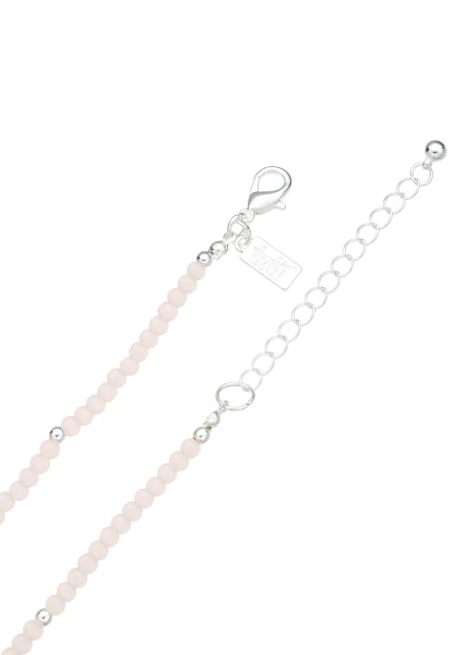 Leslii Lange Halskette Steine in Rosa im Angebot