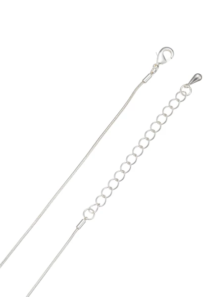 Leslii Lange Kette Tropfen in Silber Weiß Kostenloser Versand