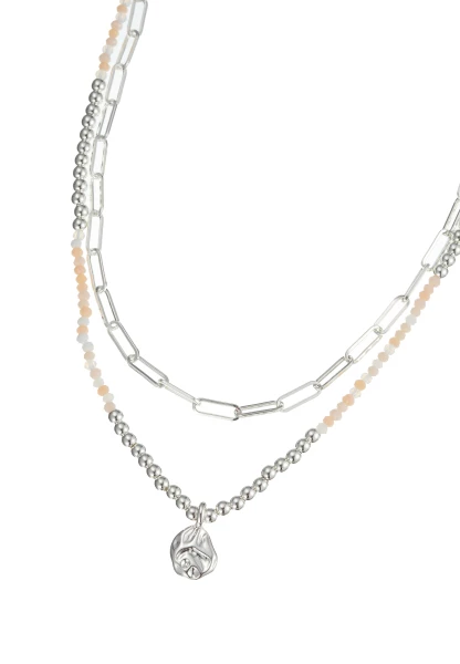 Leslii Kurze Kette Layering Glasperlen Beige Online Shopping