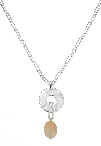 Leslii Lange Halskette Stone Silber Braun Cyber Monday
