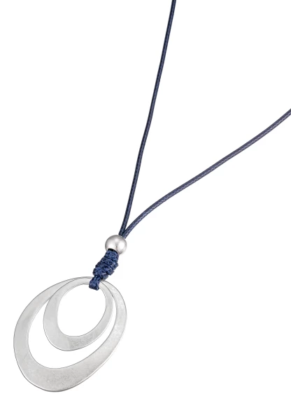 Leslii Lange Halskette Matt Oval in Blau Weihnachtsangebot