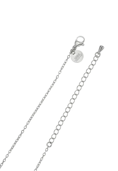 Leslii Lange Kette Oval Stein Edelstahl Silber Vatertagsangebot