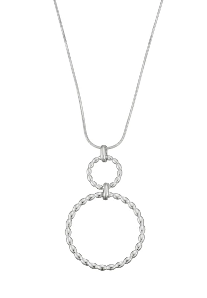 Leslii Lange Kette Ringe Edelstahl Silber Valentinstagsangebot