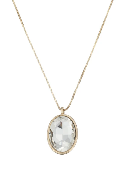 Leslii Lange Kette Oval Glasstein Gold Top Angebot