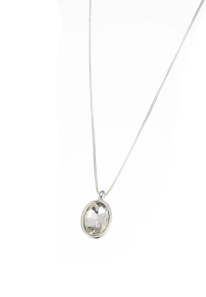 Leslii Kurze Kette Oval Glasstein Silber Neueste Mode