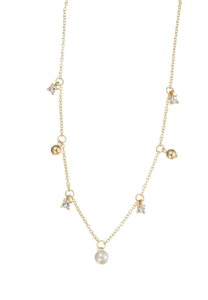 Leslii Kurze Kette Perle Kristall Gold Online Outlet