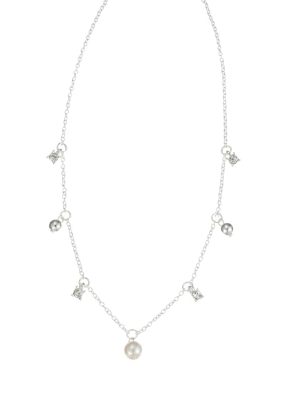Leslii Kurze Kette Perle Kristall Silber Zeitlich begrenztes Angebot