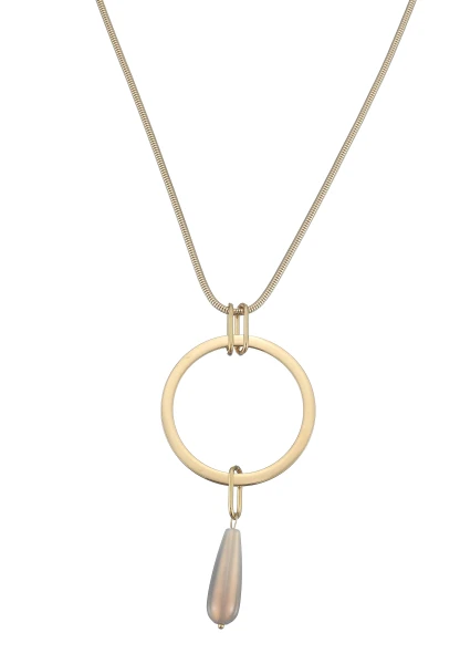 Leslii Lange Kette Ring Tropfen Edelstahl Gold Bestseller