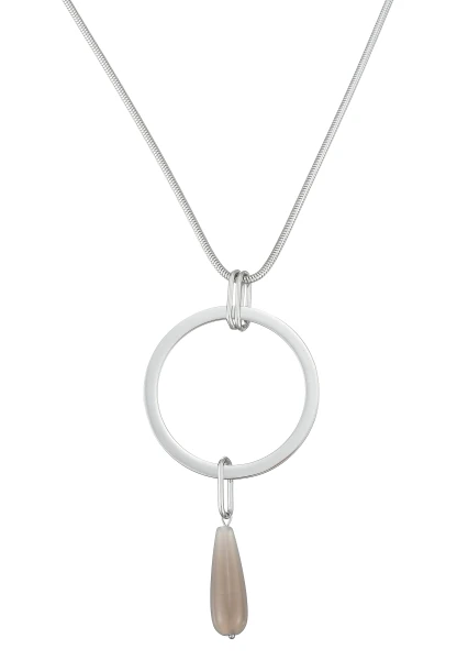 Leslii Lange Kette Ring Tropfen Edelstahl Silber Saisonale Angebote