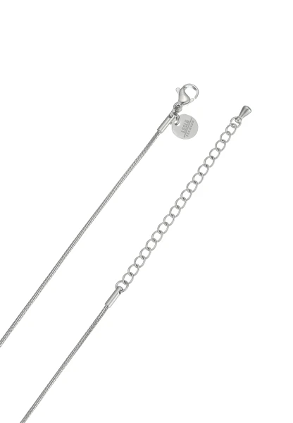 Leslii Lange Kette Ring Oval Edelstahl Silber Kauf eins, bekomm eins gratis