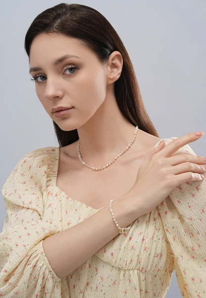 Leslii kurze Halskette Stainless Pearls in Weiß Letzte 2 Tage