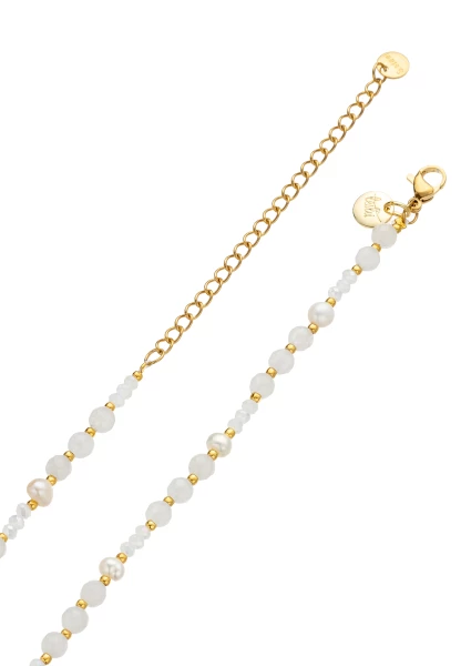 Leslii kurze Halskette Stainless Pearls in Weiß Letzte 2 Tage