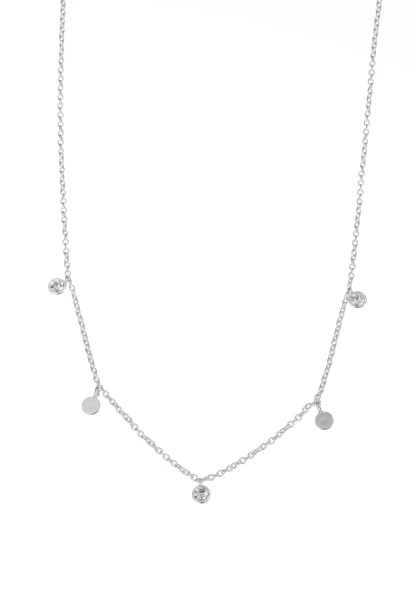 Leslii kurze Kette Recycled Kristall versilbert Bis zu 60% Rabatt