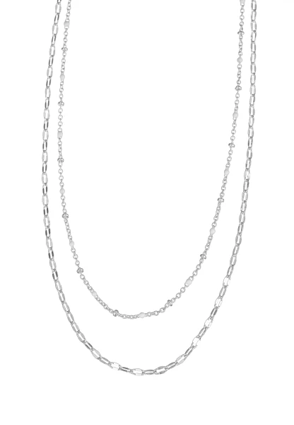 Leslii kurze Layering-Kette Recycled versilbert Sonderangebot der Fabrik