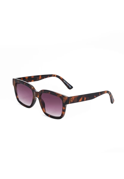 Leslii Sonnenbrille Damen Horn-Look braune Designerbrille Sunglasses Kunststoff Braun Super Rabatt