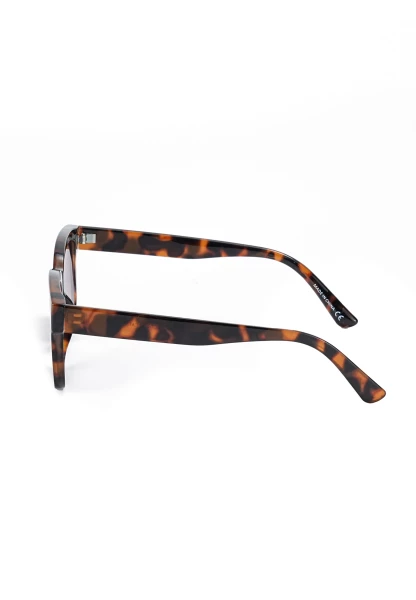 Leslii Sonnenbrille Damen Horn-Look braune Designerbrille Sunglasses Kunststoff Braun Super Rabatt