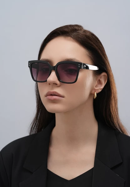 Leslii Sonnenbrille Big Retro Damen Sunglasses Designerbrille in Schwarz Clearance-Verkauf