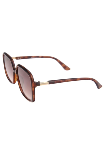 Leslii Sonnenbrille Damen Square Horn-Optik braune Designerbrille Sunglasses Kunststoff Braun 2025