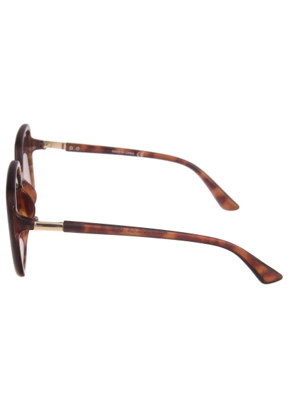 Leslii Sonnenbrille Damen Square Horn-Optik braune Designerbrille Sunglasses Kunststoff Braun 2025