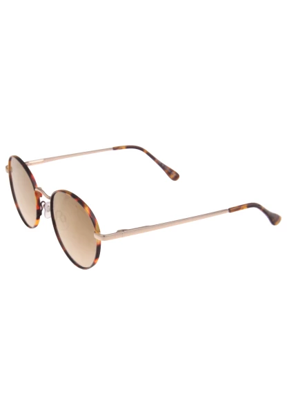 Leslii Sonnenbrille Damen braune Boho-Brille Muster Designerbrille Sunglasses Metall Gold Braun Auslauf