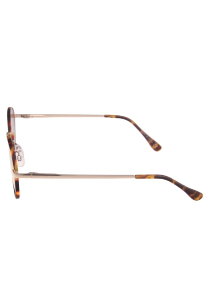 Leslii Sonnenbrille Damen braune Boho-Brille Muster Designerbrille Sunglasses Metall Gold Braun Auslauf