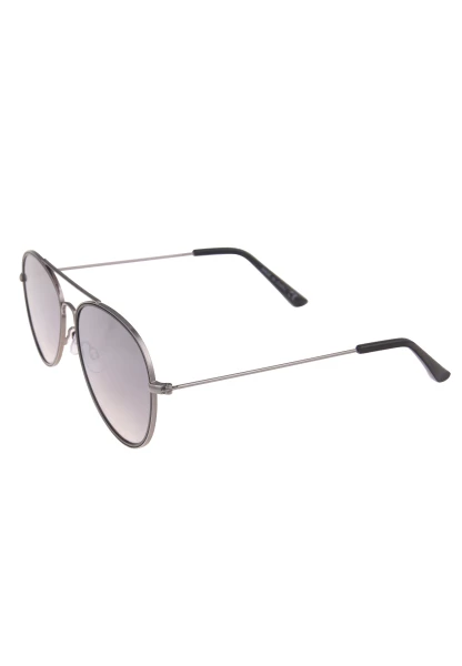 Leslii Sonnenbrille Damen Piloten-Brille Doppelsteg Designerbrille Sunglasses Metall Schwarz Silber Kostenloser Versand