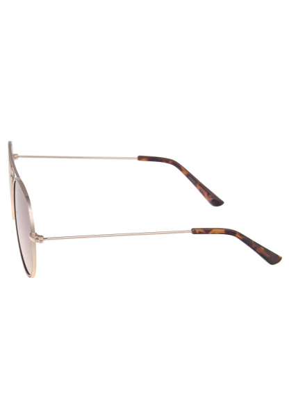 Leslii Sonnenbrille Damen Piloten-Brille Doppelsteg Designerbrille Sunglasses Metall Gold Braun Limitierter Zeitrabatt