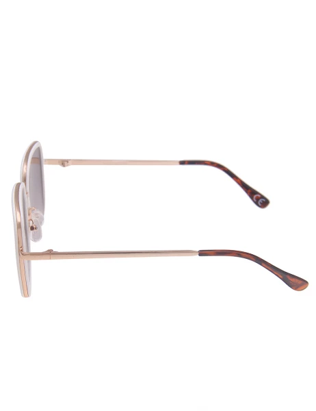 Leslii Sonnenbrille Square Look Eckig Damen Sunglasses Designerbrille in Weiß Gold Preisnachlass