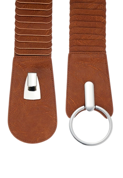 Leslii breiter Stretch-Gürtel Ringschließe | Cognac Muttertagsangebot