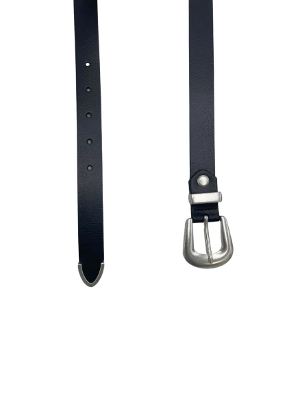 Leslii echter Ledergürtel mit Metallspitze schwarz Top Angebot