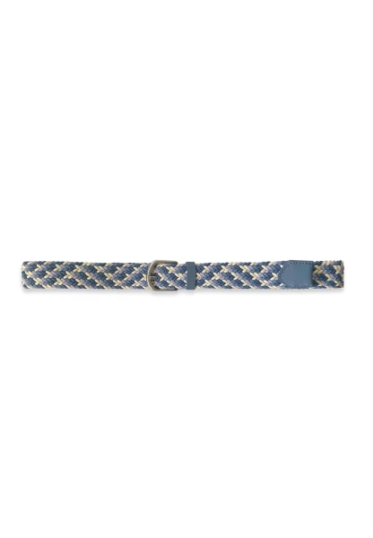 -50% SALE! Leslii Flechtgürtel Stretch mit Leder Applikation in Blau Creme Tägliche Deals
