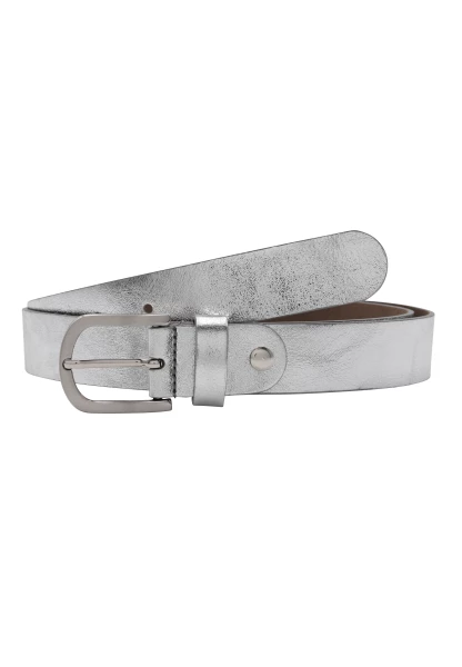 Leslii Premium Gürtel echter Leder-Gürtel silberner Gürtel Breite 3cm Kalbs-Nappaleder Narbung Silbe Begrenzt auf 3 Tage