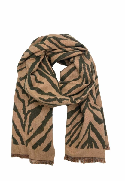Leslii Schal mit Zebra-Muster Oliv Neueste Mode