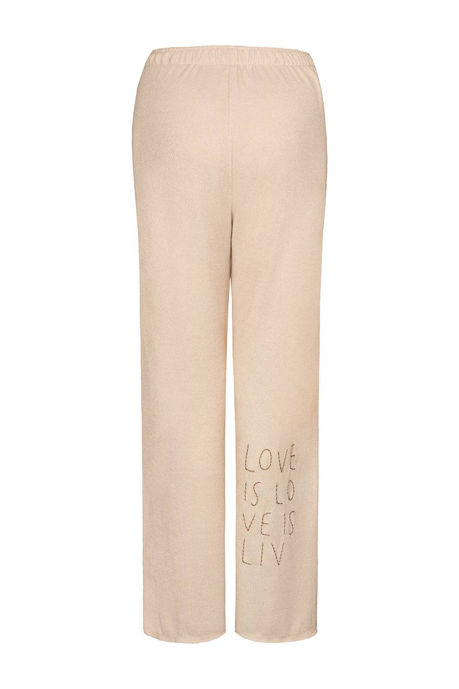 Liv Bergen Hose Knit in creme Saisonschlussverkauf