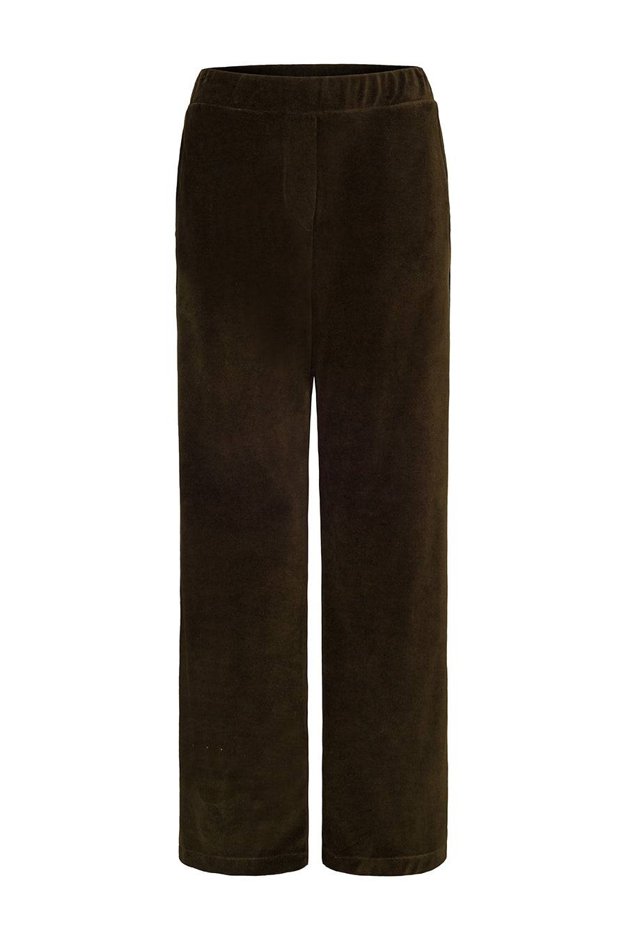 Liv Bergen Hose Velvet in olive Sonderangebot der Fabrik