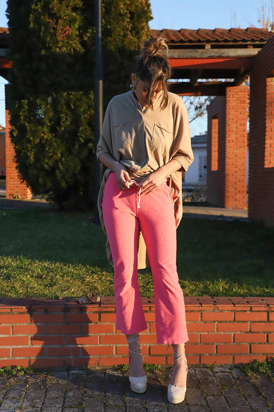 Liv Bergen Hose Frottee in hazelnut Online