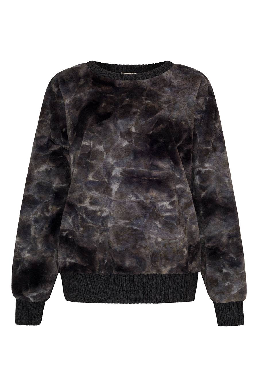 Liv Bergen Sweater Soft in grey batik Online Outlet