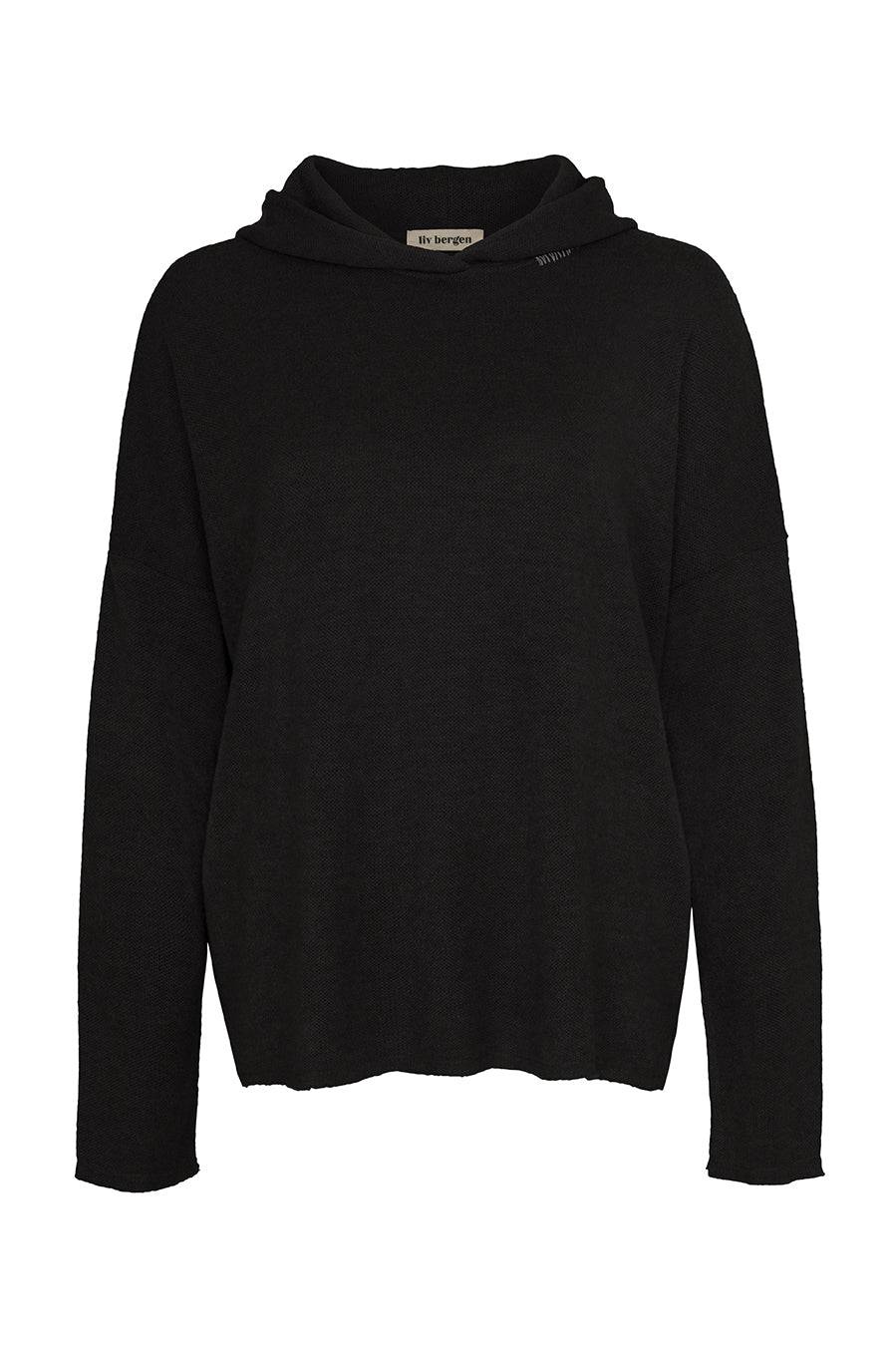 Liv Bergen Hoodie Knit in black Im Verkauf